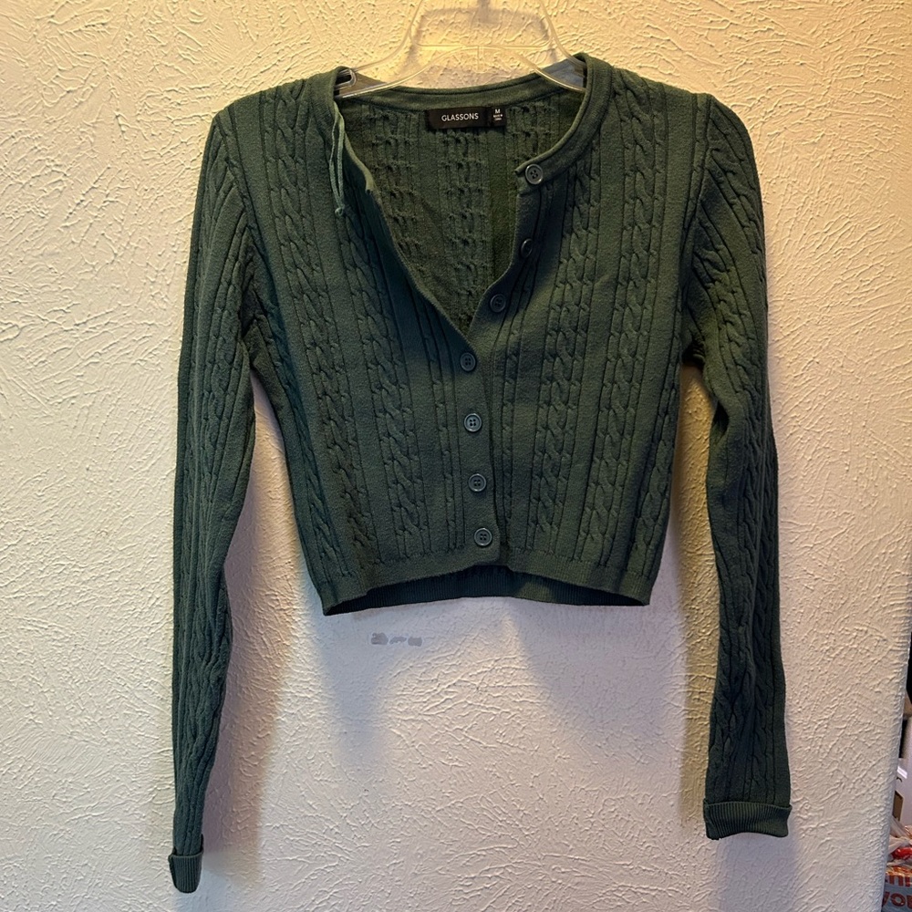 Glassons Forest Green Button-Up Cardigan